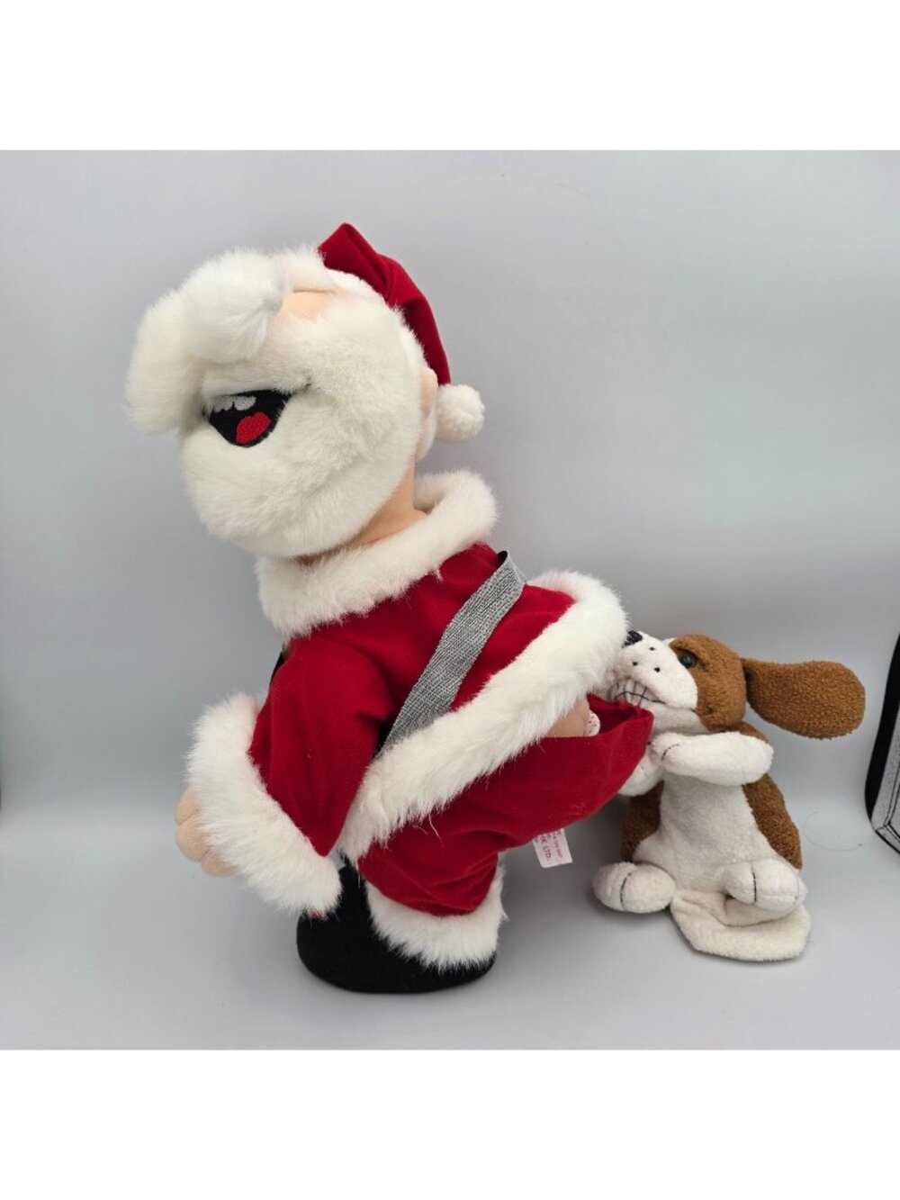 Animatronic Santa Claus Plush Funny Dog Companion Christmas 13"